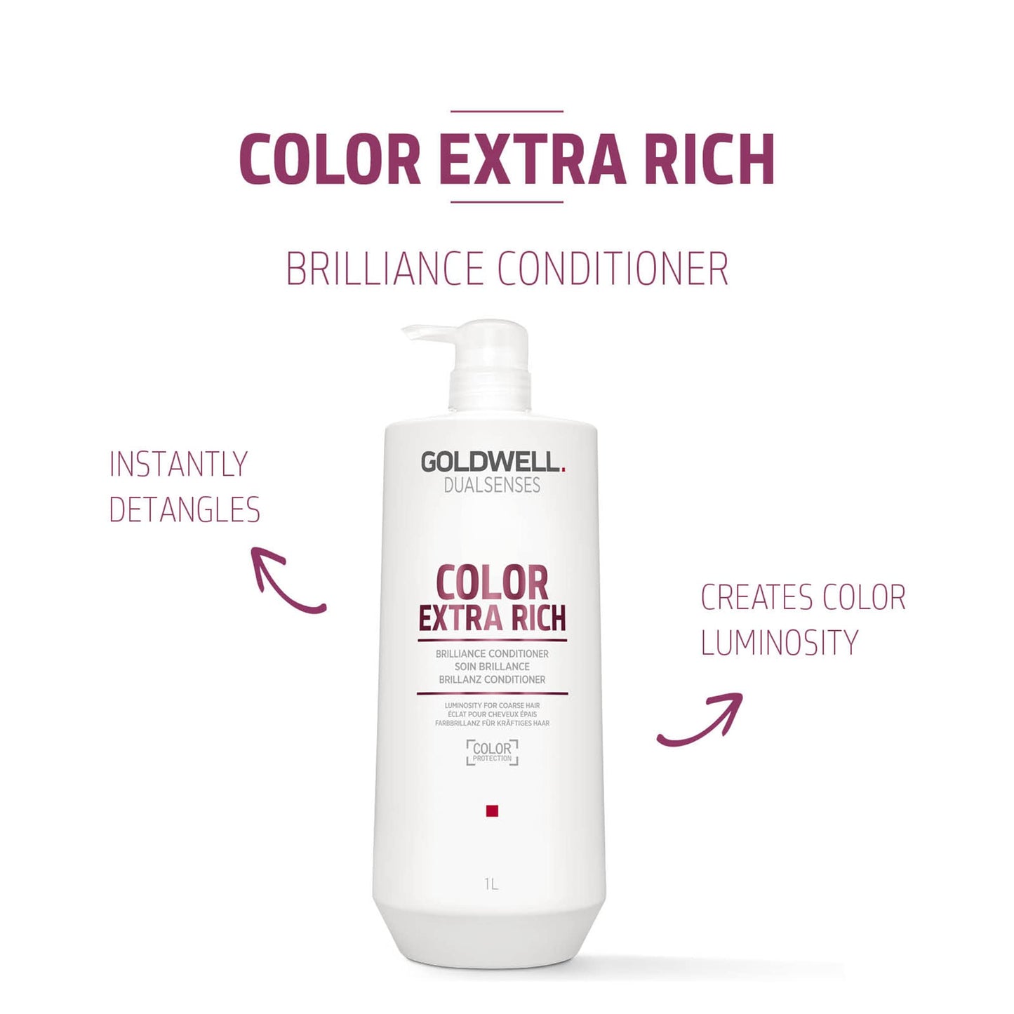 Goldwell Dual Senses Color Extra Rich Brilliance Conditioner (Luminosity For Coarse Hair) 1000ml/33.8oz