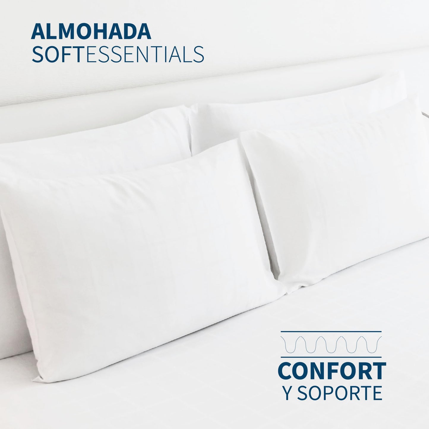 Almohadas TESSO HOME King Size Blancas Hipoalergénicas Frimeza Media Microfibra