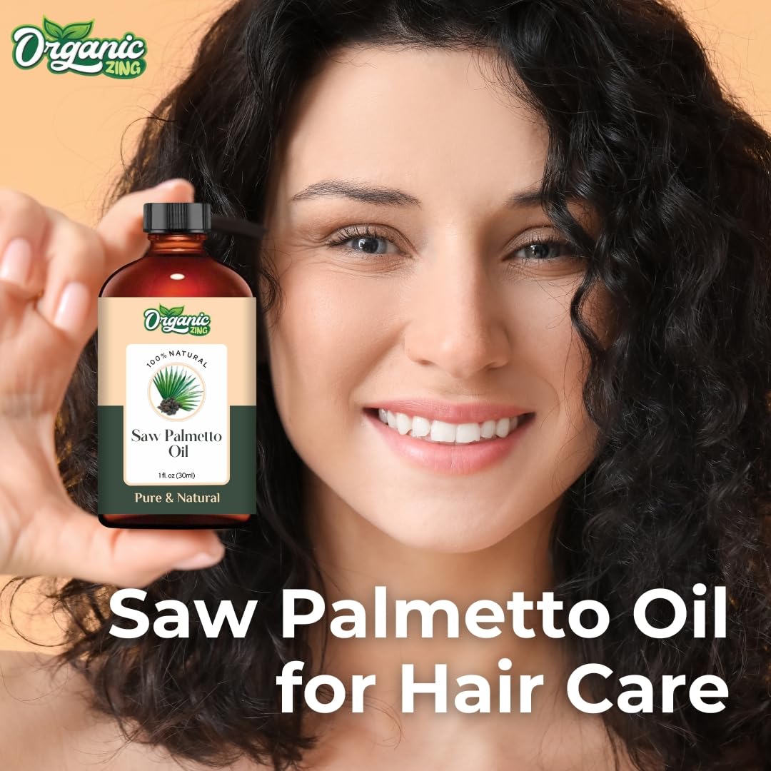Organic Zing Saw Palmetto (Serenoa repens) Oil | Pure & Natural Carrier Oil for Aroma, Diffusers, Skincare & Haircare - 30ml/1.01fl oz