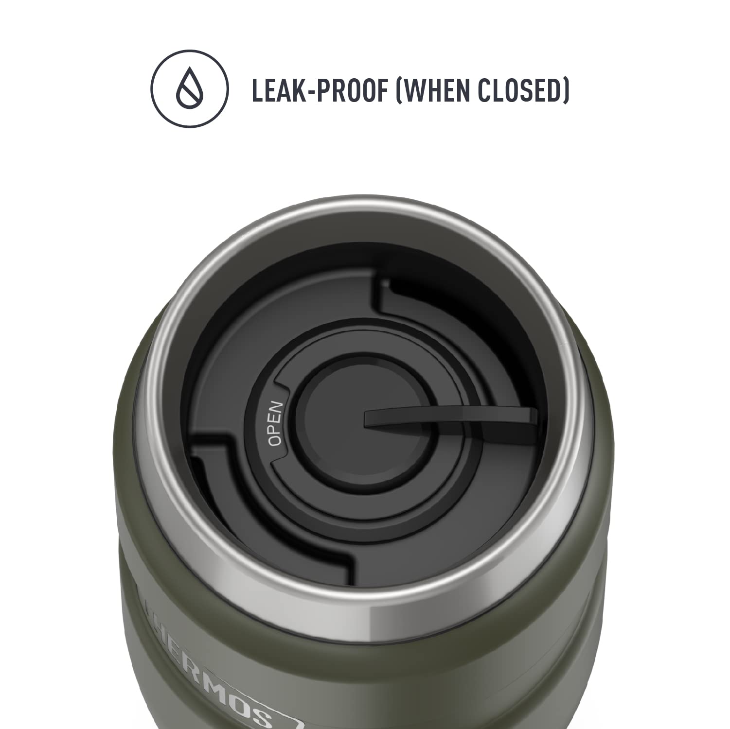 Vaso de Viaje Thermos King Acero Inoxidable 16 Onzas Verde Army