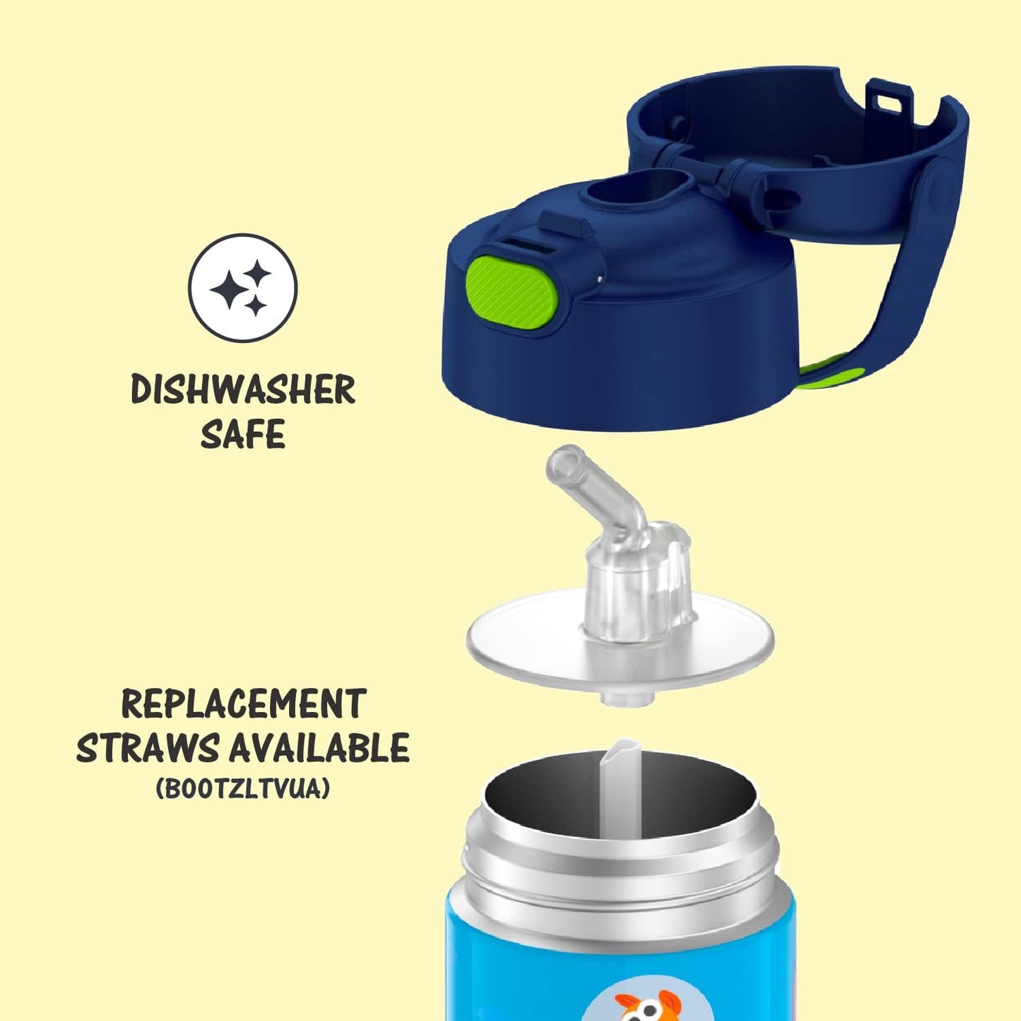 Botella Térmica Thermos Funtainer Acero Inoxidable Baby Shark para Niños