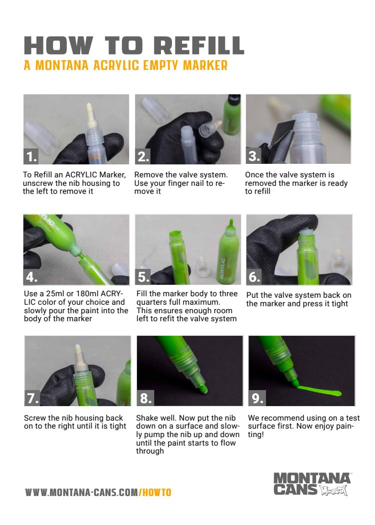 Marcador de Pintura Acrílica Montana Shock White Pure Punta Estándar