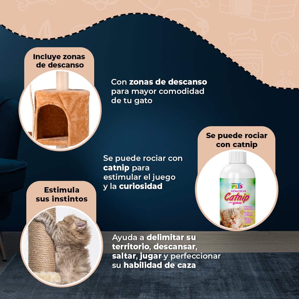 Mueble Rascador Fancypets Atenas 120 cm para Gato