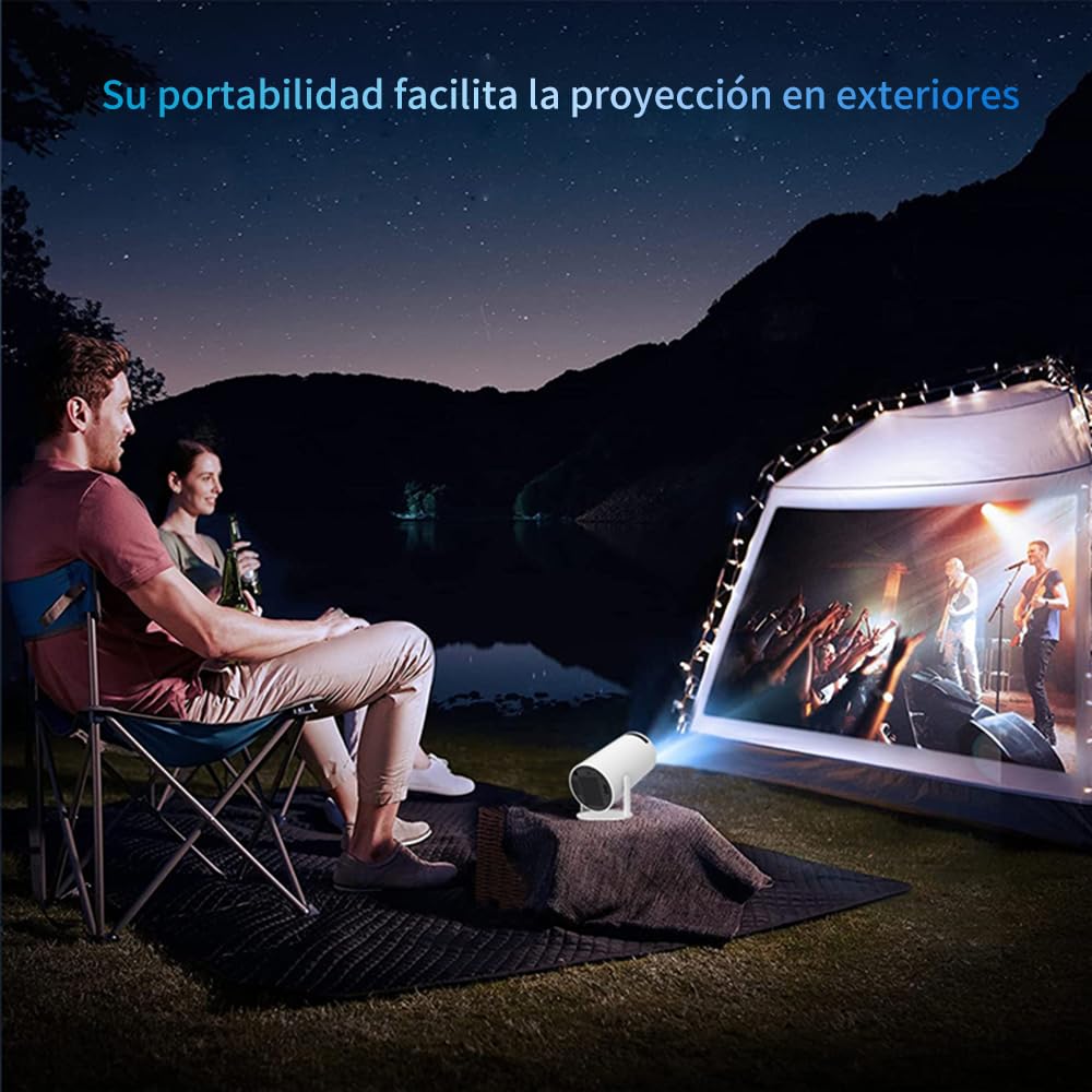 FINYQBET Mini Proyector Portátil Con Android, Ultrarrapido 5G+2.4G, Profesional 200ansli 4k 1080P WiFi Led HD 8000 LM, Cine 180° Giratorio Para TV Stick