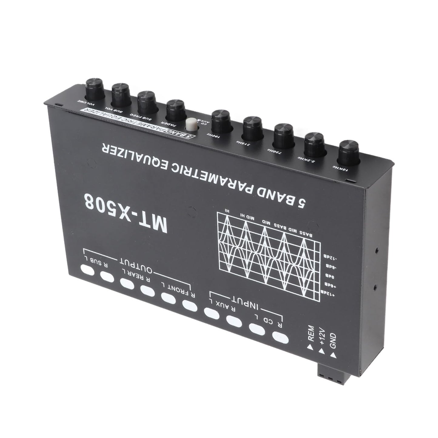 Ecualizador de Audio EVGATSAUTO Ajustable para Coche y Motocicleta con Amplificador Crossover 5 Bandas