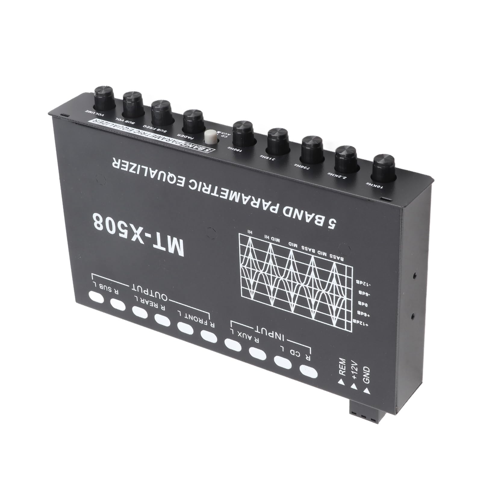 Ecualizador de Audio EVGATSAUTO Ajustable para Coche y Motocicleta con Amplificador Crossover 5 Bandas