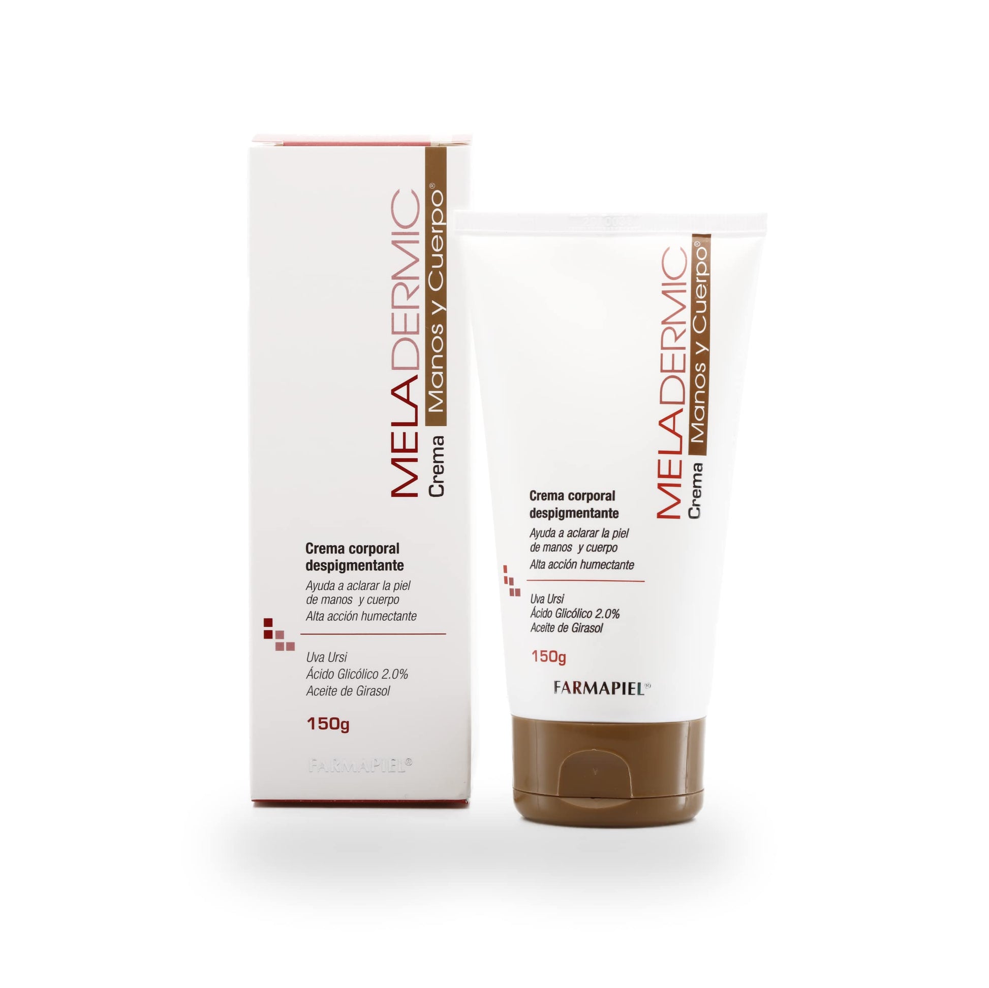 MELADERMIC Crema Corporal Despigmentante para Manos y Cuerpo | Unifica el Tono y Previene las Manchas y Pecas | Axilas, Codos, Rodillas, Cuello, Manos | Hidratación Profunda Antimanchas | 150 gr