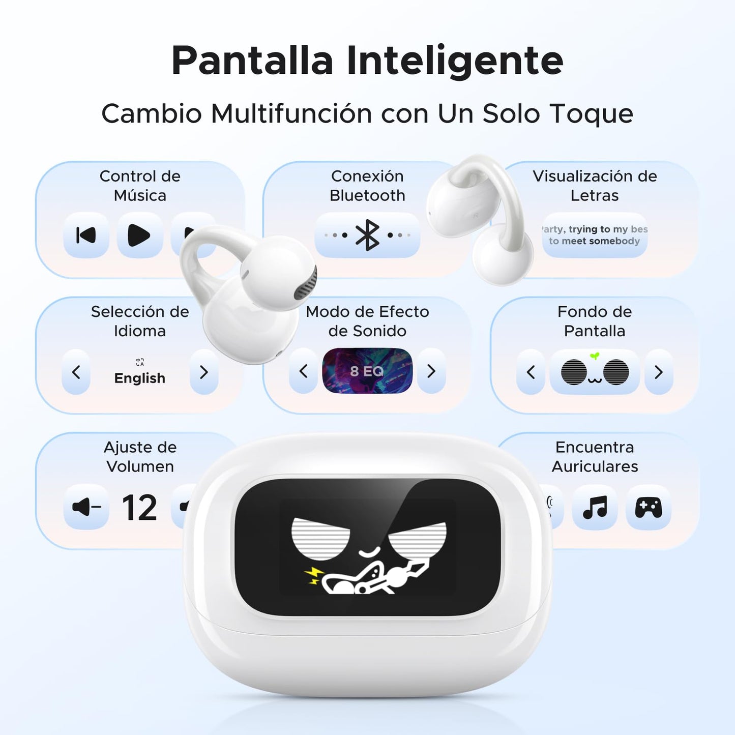 Audífonos Inalámbricos UGREEN Negro con Pantalla Táctil Inteligente para Mujer y Hombre
