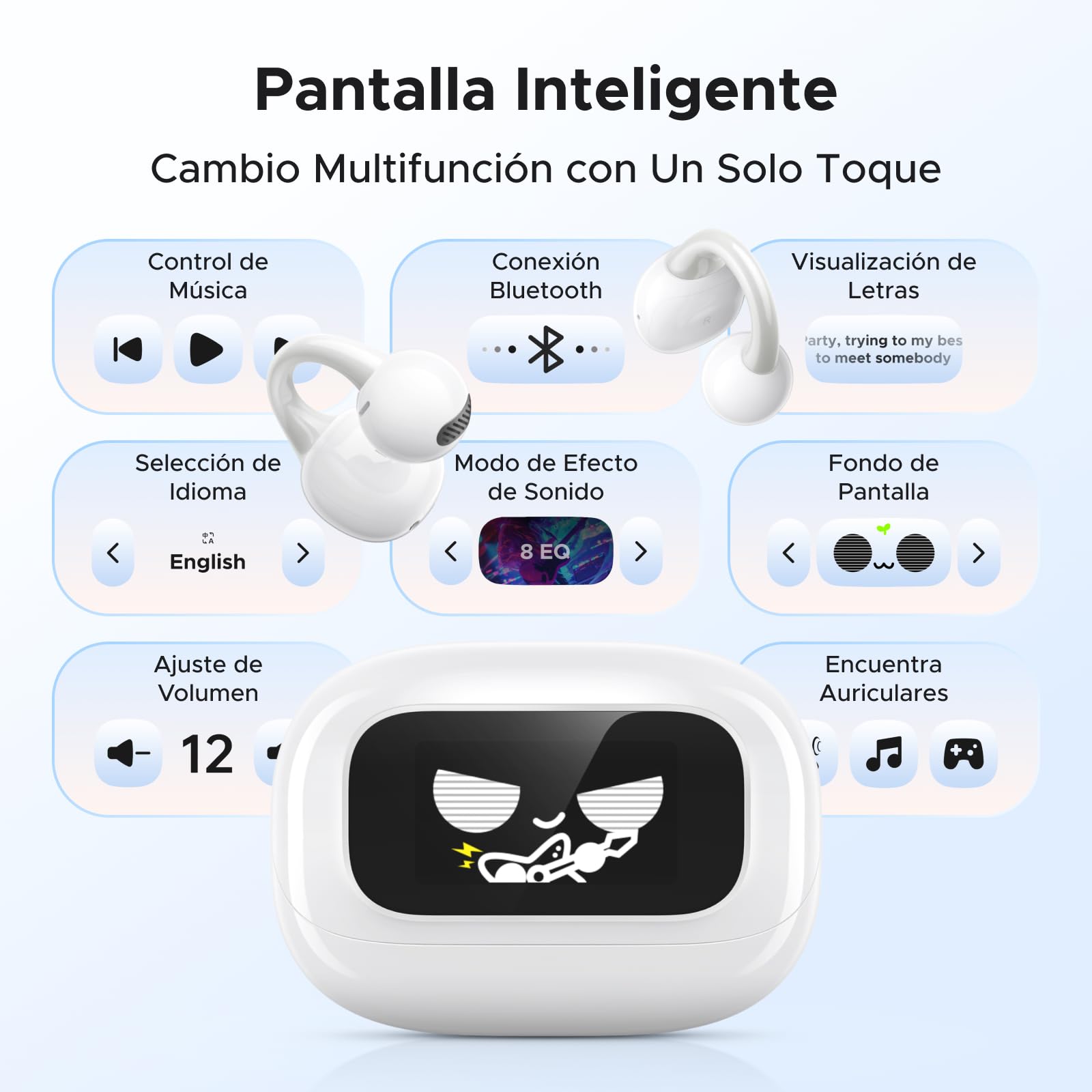 Audífonos Inalámbricos UGREEN Negro con Pantalla Táctil Inteligente para Mujer y Hombre