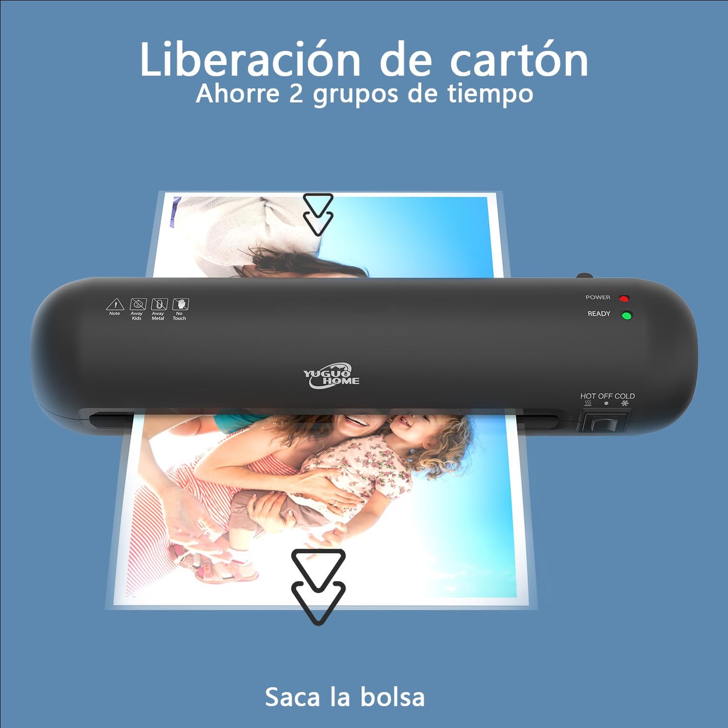 Laminadora Enmicadora Térmica+Cortador de Papel+300 Hojas Laminadoras, Laminador Térmico Personal con Recortadora de Papel y Redondeadora de Esquinas para Casa y Oficina