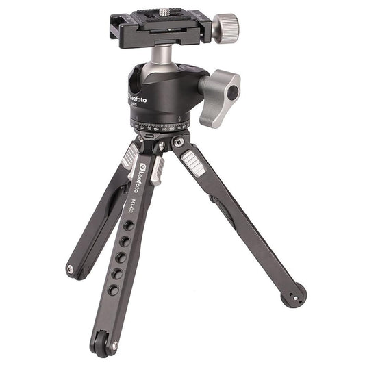 LEOFOTO MT-03 + LH-25 Spider Mini trípode de Mesa y Cabeza de Bola para fotografía DSLR
