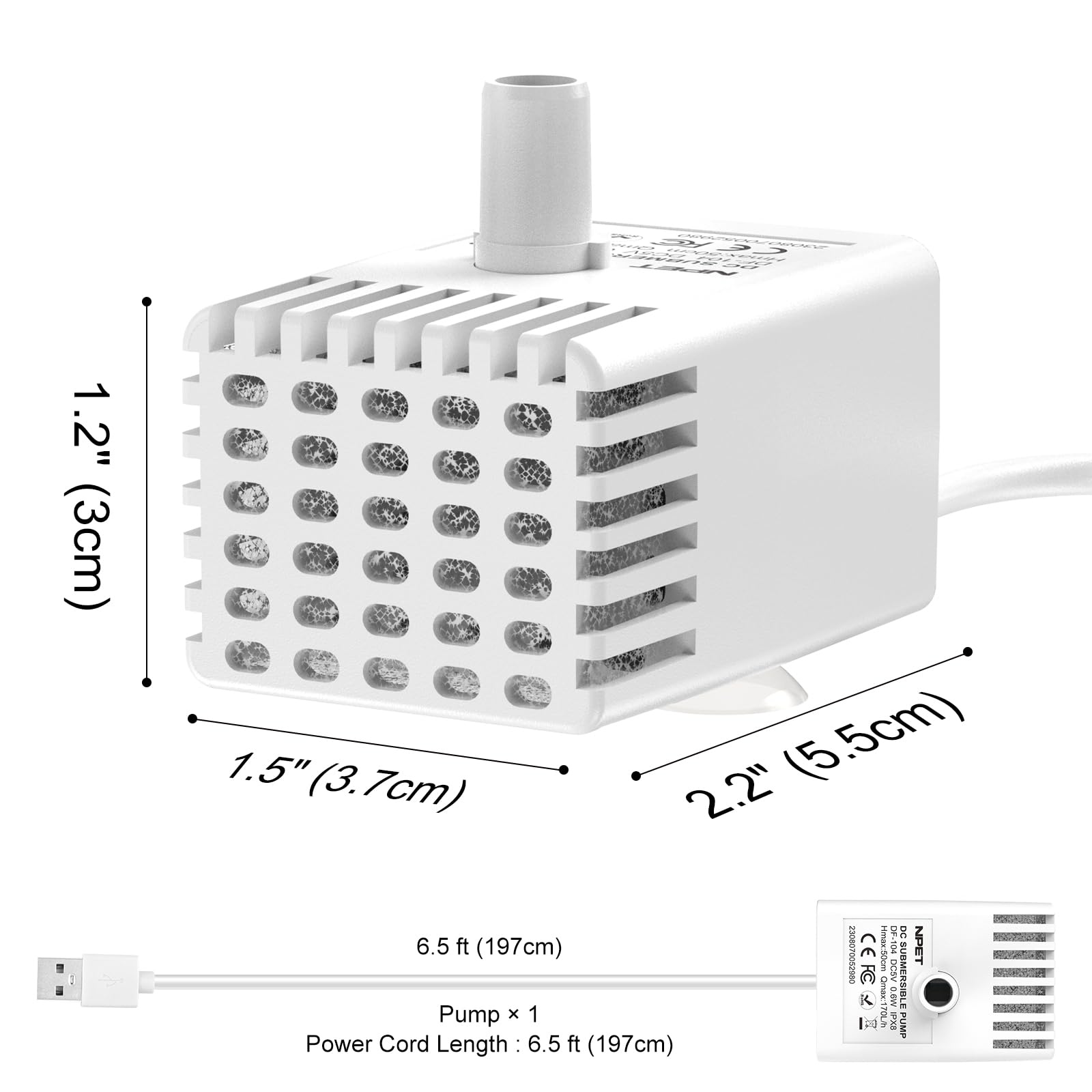 Bomba de Repuesto para Fuente NPET Negra Compatible con Gatos