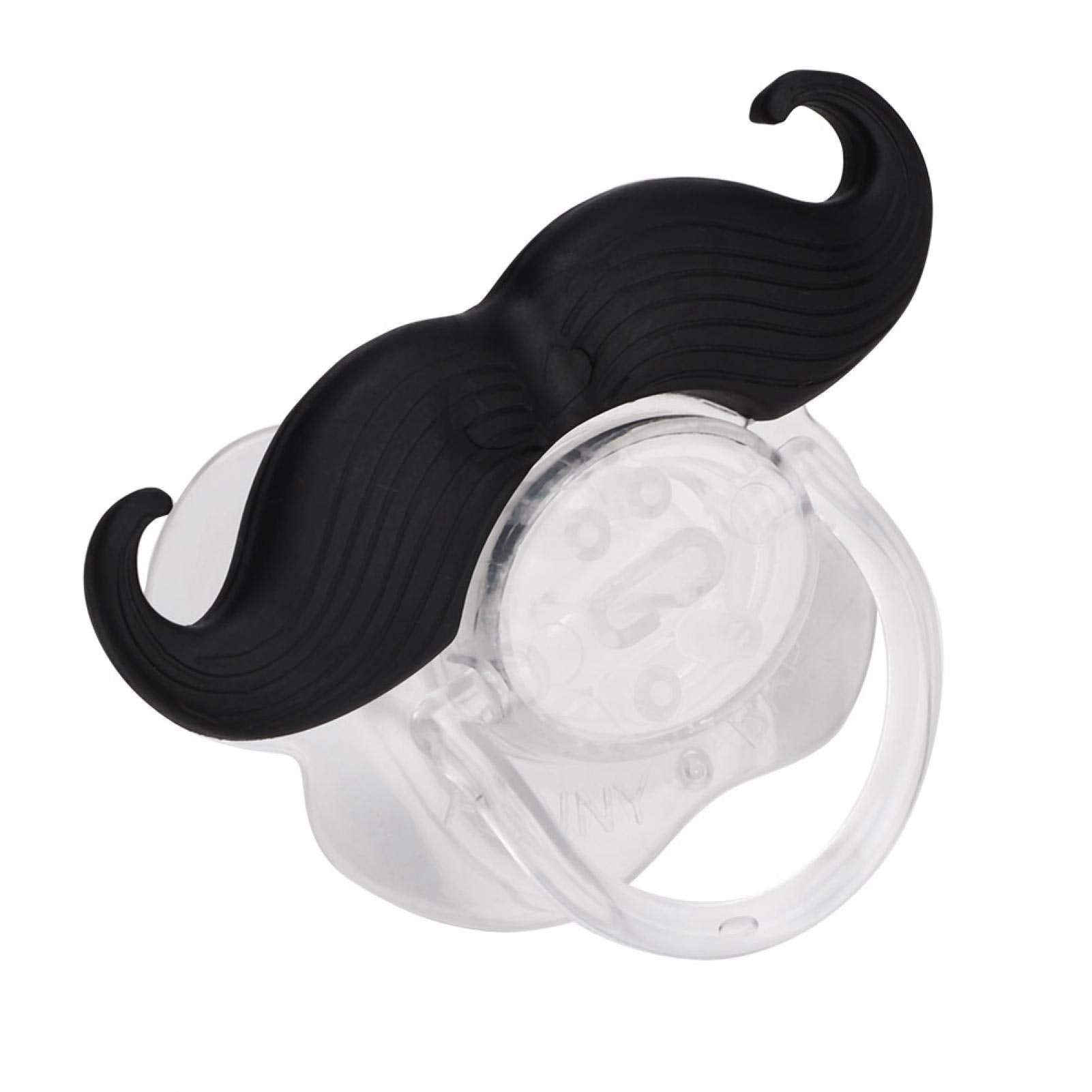Chupete de Silicona Labios de Grado Alimenticio Chupetes Lindos Portátiles con Diseño Divertido de Barba para Niños Dientes Binky (Barba de rizos)