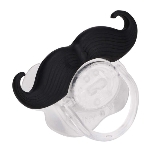 Chupete de Silicona Labios de Grado Alimenticio Chupetes Lindos Portátiles con Diseño Divertido de Barba para Niños Dientes Binky (Barba de rizos)