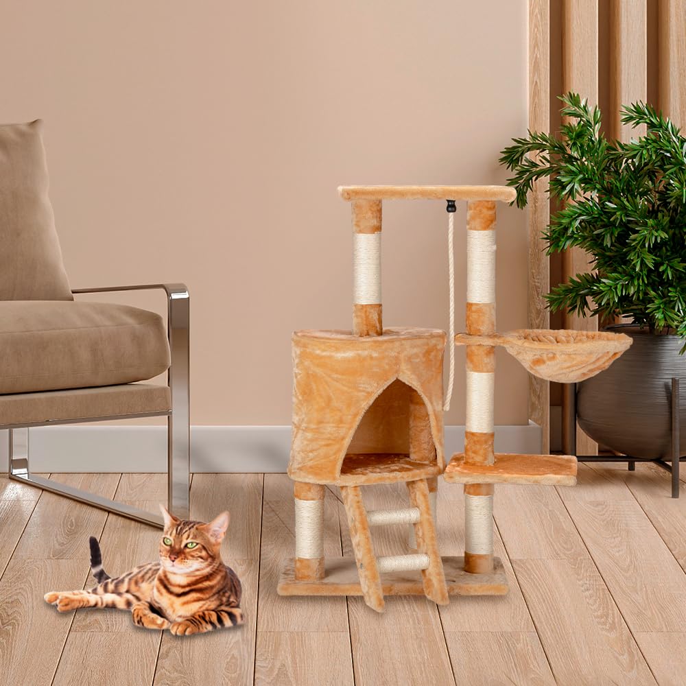 Mueble con Escalera y Hamaca Fancypets para Gato 96 cm