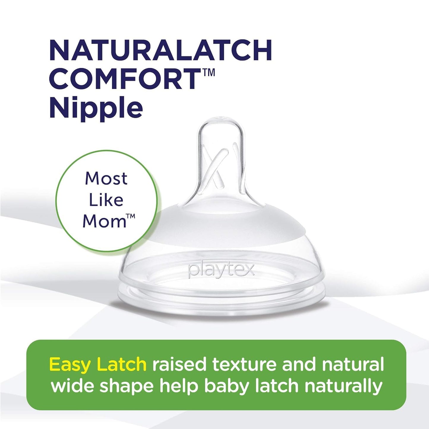 Playtex Tetina Natural Latch Flujo Rápido, Paquete de 2 Piezas