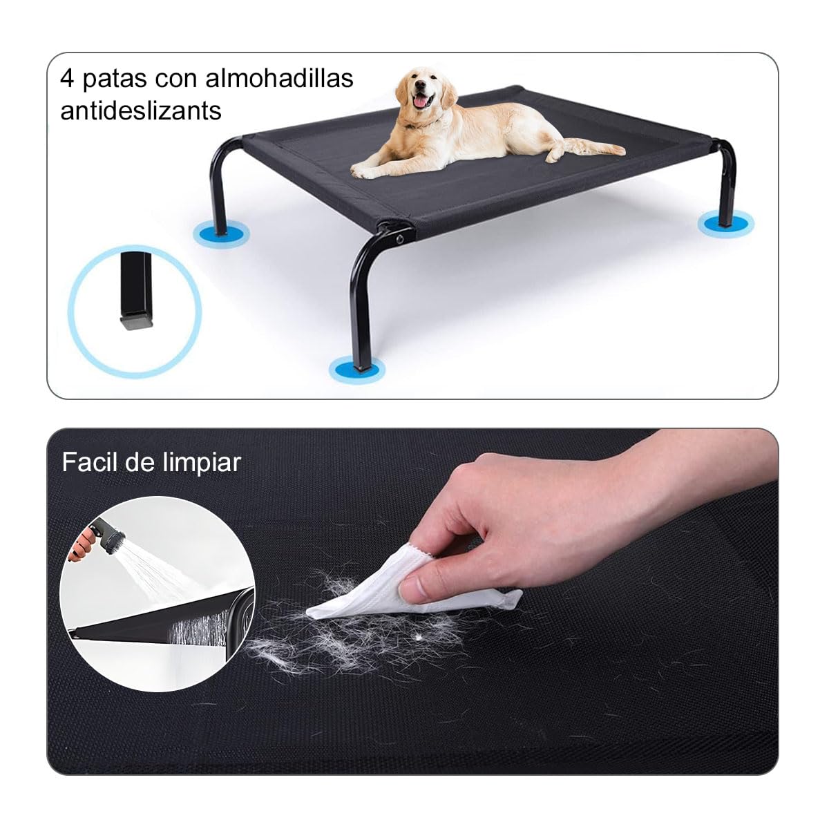 Cama Elevada AbaqKalza Gris Refrescante para Perro y Gato