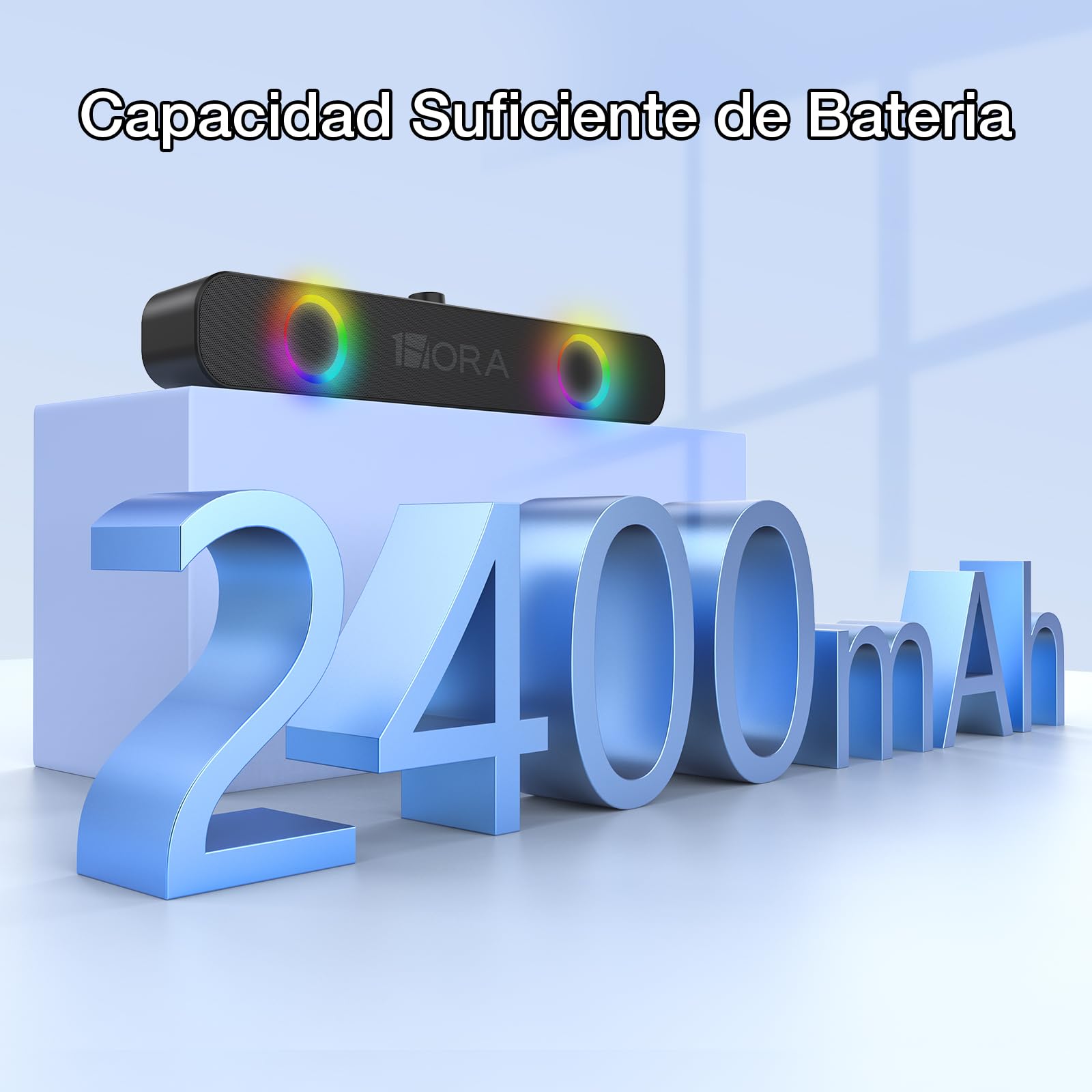 Bocina Bluetooth Hora RGB 10W Batería 2400mAh para Interior y Hogar