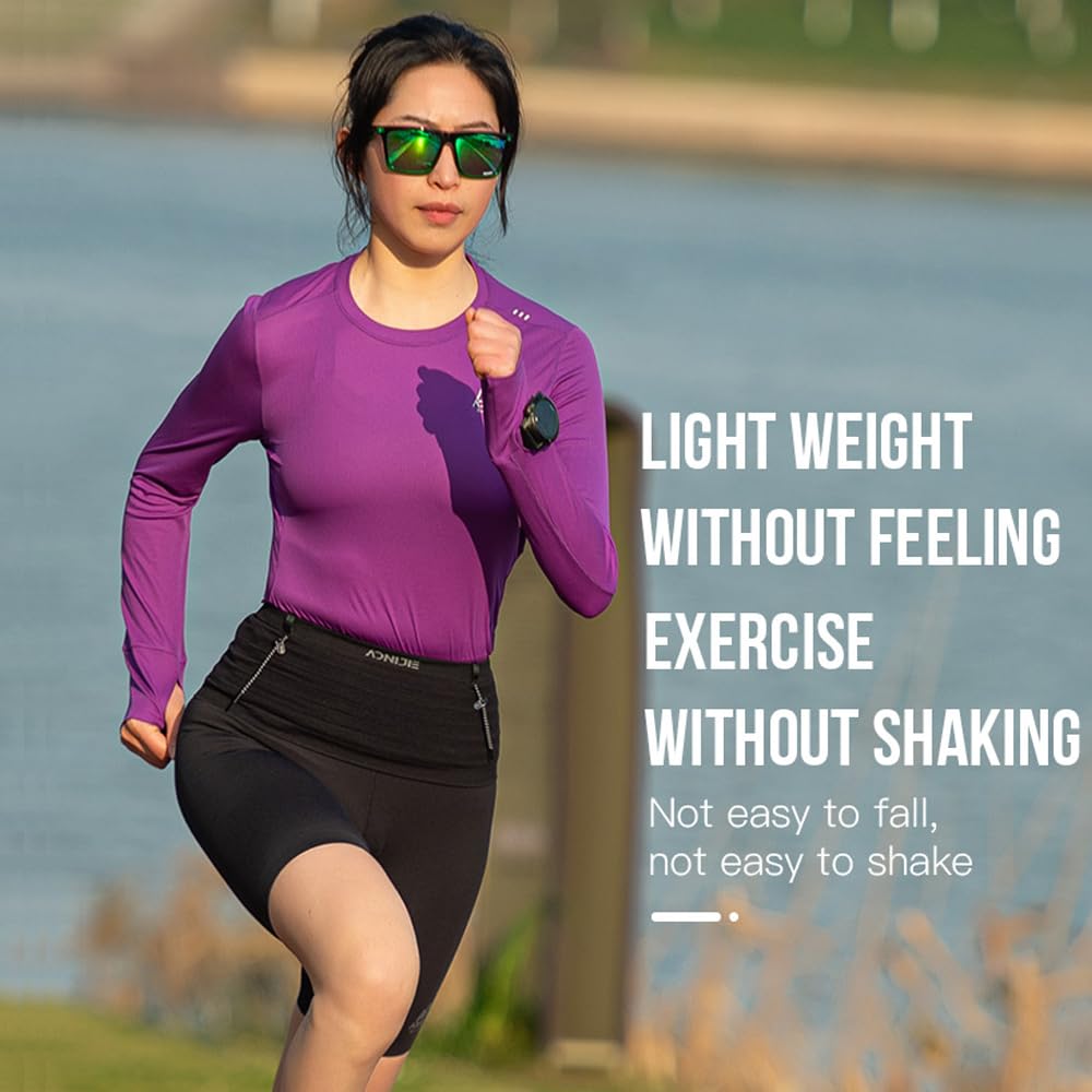 AONIJIE - Cinturón de hidratación para correr con frasco suave de 250 ml para mujeres y hombres, gran capacidad y ligero para ciclismo, escalada, maratón, Negro -, X-large, Deporte