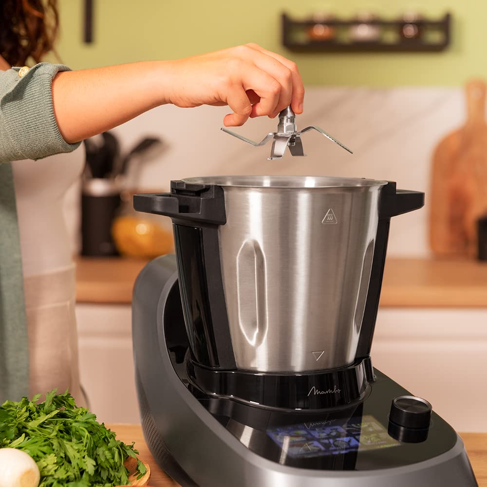 Cecotec Robot de Cocina Multifunción Mambo Touch con Jarra Habana. 1600 W, 37 Funciones, Pantalla Táctil TFT 5" con Recetario Integrado, 3,3 Litros, APP, Báscula y Jarra de Acero Inox + Habana