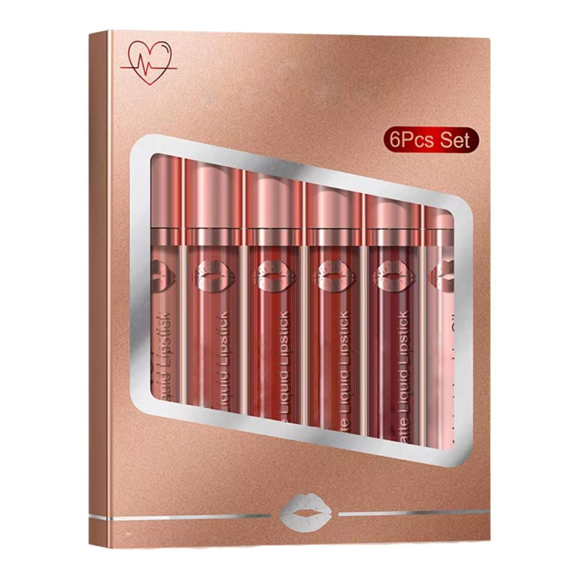 Set 3 Labiales Matte Larga Duración Maquillaje Waterproof Juego de brillo de labios de 3 piezas, Pintalabios líquido de larga duración, resistente al agua, mate, terciopelo, antiadherente, maquillaje (paq 4)