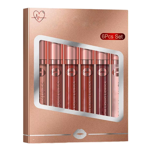 Set 3 Labiales Matte Larga Duración Maquillaje Waterproof Juego de brillo de labios de 3 piezas, Pintalabios líquido de larga duración, resistente al agua, mate, terciopelo, antiadherente, maquillaje (paq 4)