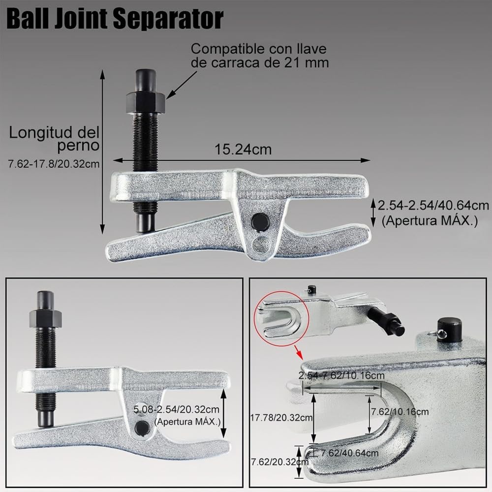 FIXITFAST Extractor de Rótulas,Kit Extractor de Rótulas 6 en 1 Aleación Endurecida,Kit de Mantenimiento Frontal Integrado,Herramientas Extractor de Rotulas Automotriz para Separación Eficiente