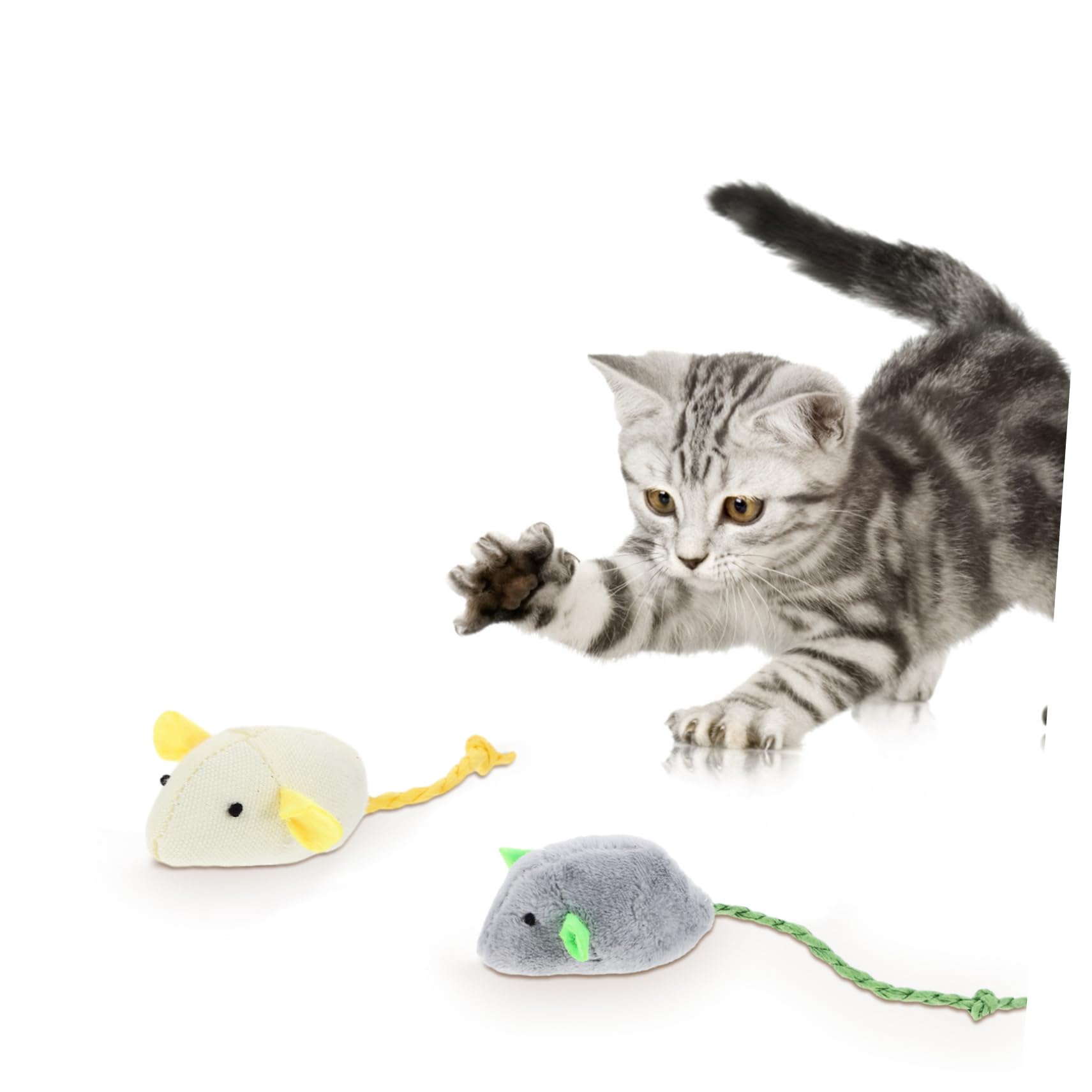 Ipetboom 6 Piezas Gato Ratones Juguetes Gato De Peluche De Juguete Gatito Juguete De Burlas Gato Juguetes Ratones Juguete Mordedura De Gatito Gato Divertido Felpa Gato De Interior