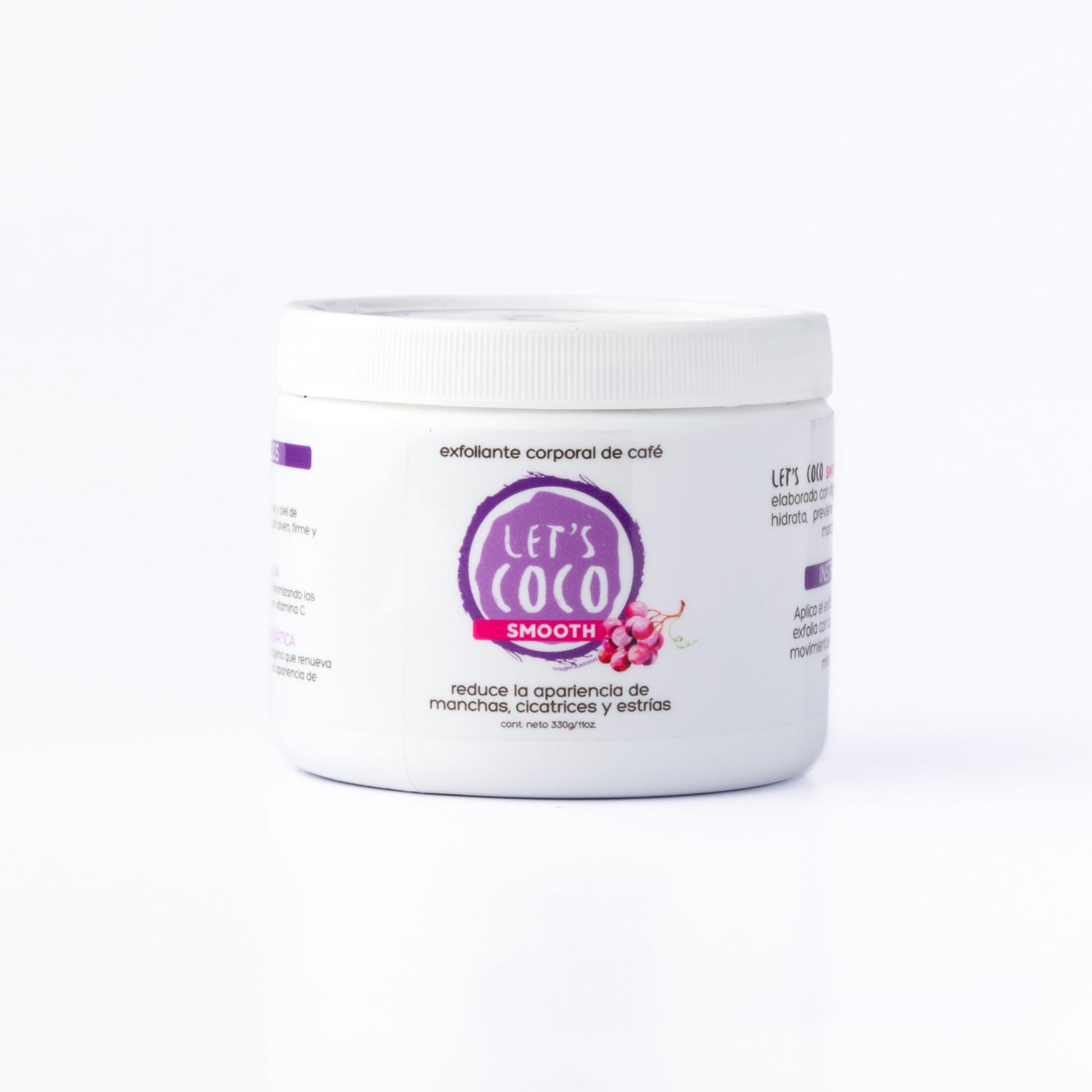 LET'S COCO | Exfoliante Corporal Anti estrías y cicatrices, Let’s Coco Smooth - Exfoliante de Café, Para Uso en Todo el Cuerpo - Contenido Neto 330 Gr – 11 Oz
