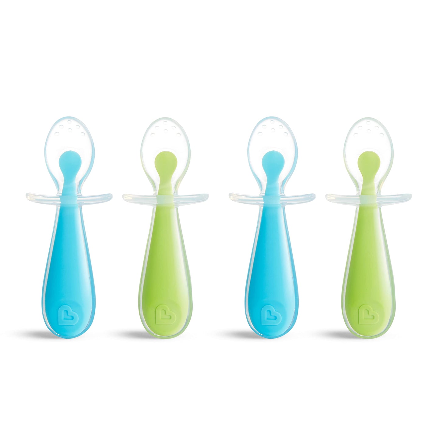 Cucharas Entrenadoras de Silicona Munchkin Azul Verde Paquete de 4