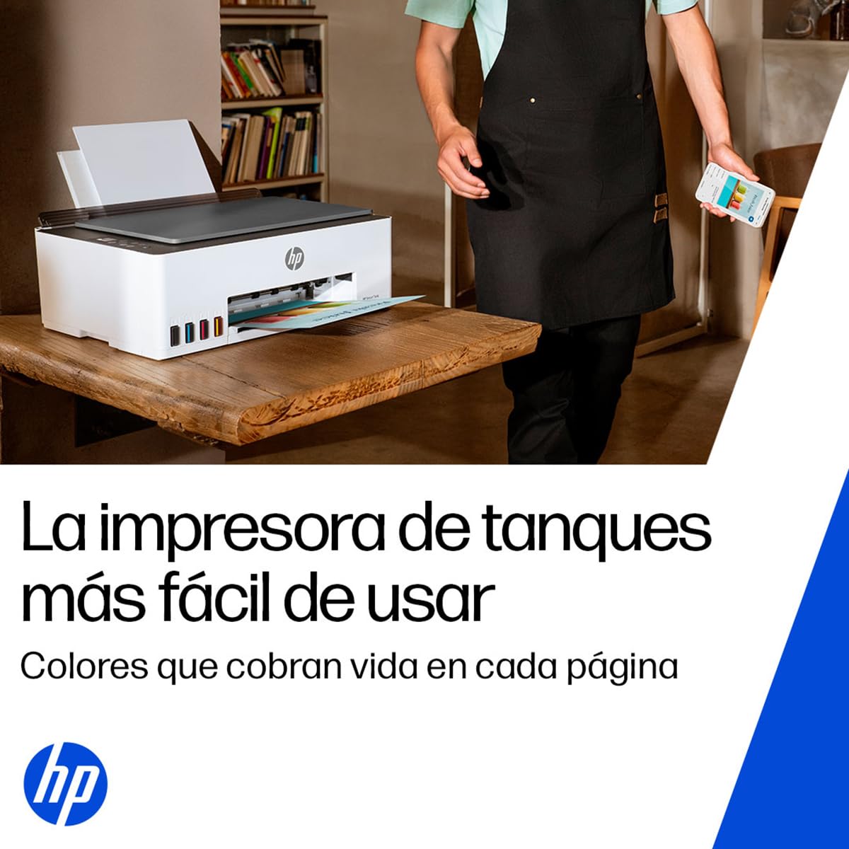 HP Impresora Multifuncional Smart Tank 580, Tinta Continua, Color, Wi-Fi, Dúplex (Doble Cara) Manual, Impresión Desde Smart App, 2 años de Garantía (1F3Y2A)