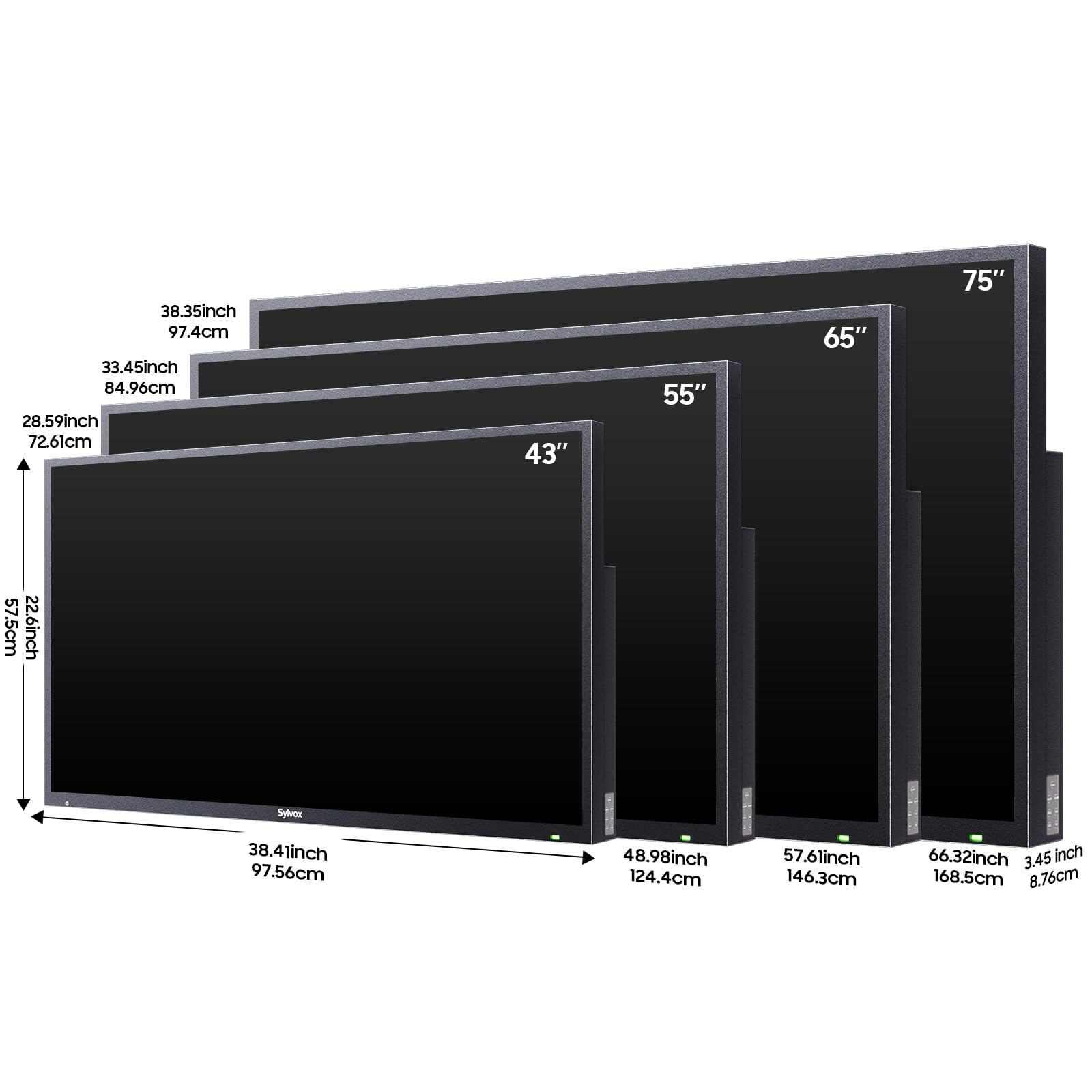 Televisor LED 4K para Exteriores Sylvox 43 Pulgadas Smart TV Deck Pro 2.0 Serie Impermeable Compatible con Google, Bluetooth y Wi-Fi