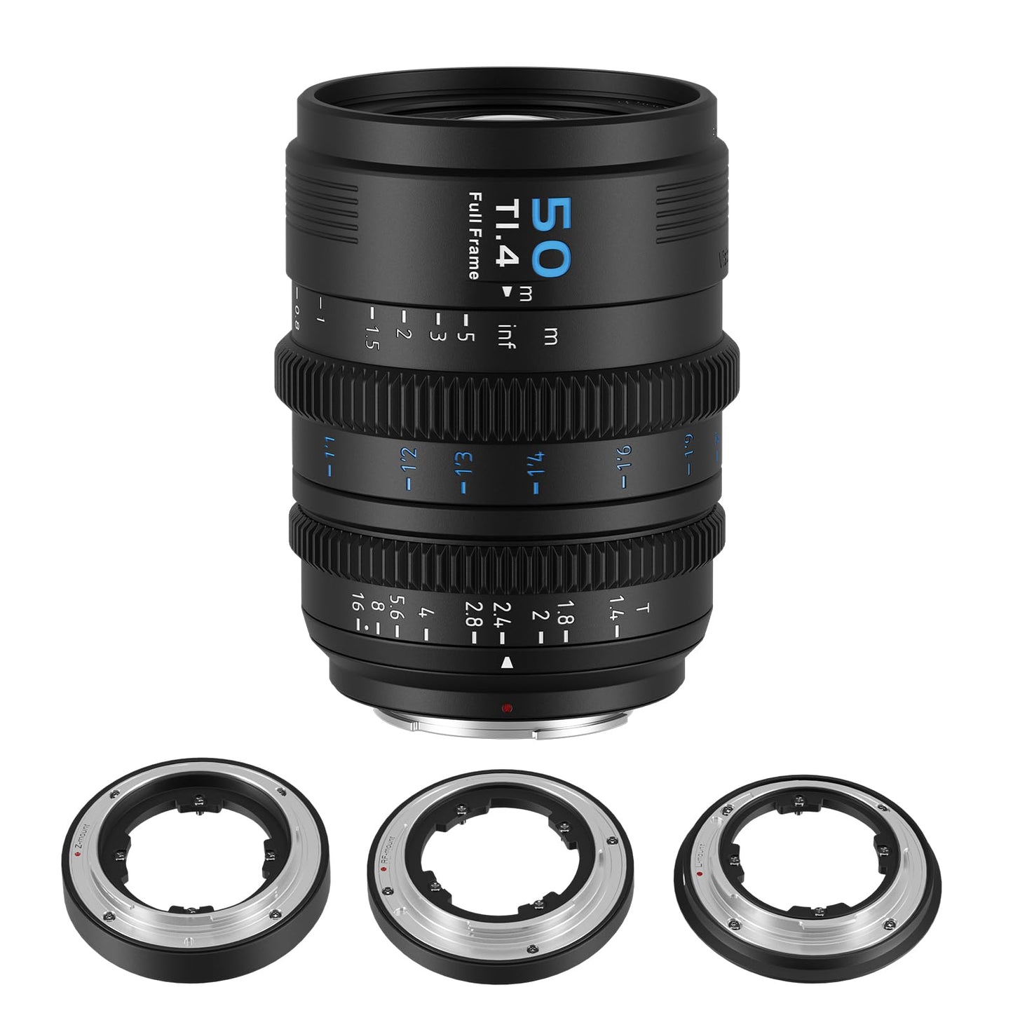 SIRUI VP-1 Vision Prime 1 T1.4 Lente de cine de marco completo, lente de cine de enfoque manual de 50 mm con montaje E preinstalado, soportes intercambiables RF/Z/L (negro)