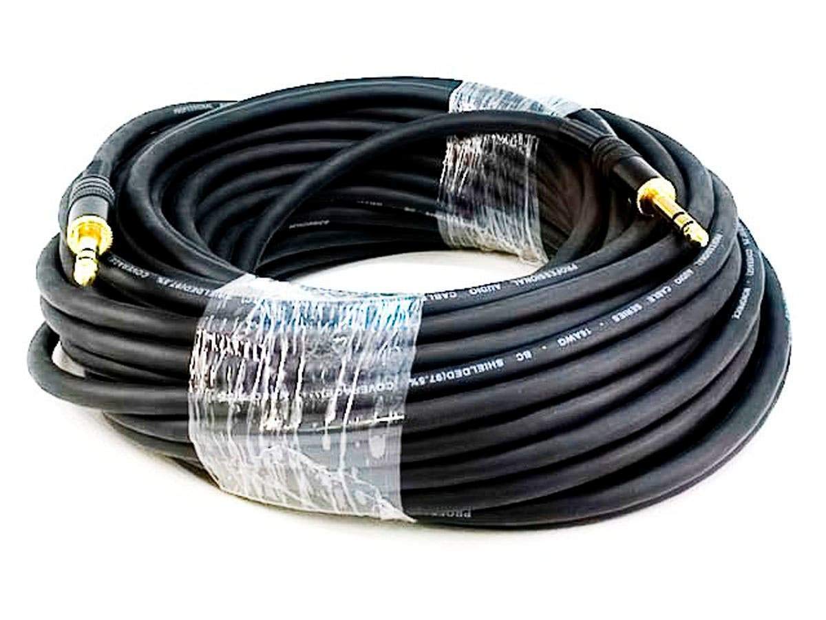 Cable Mono Premier Series 1/4 Inch TRS Macho a Macho Negro 16AWG Chapado en Oro