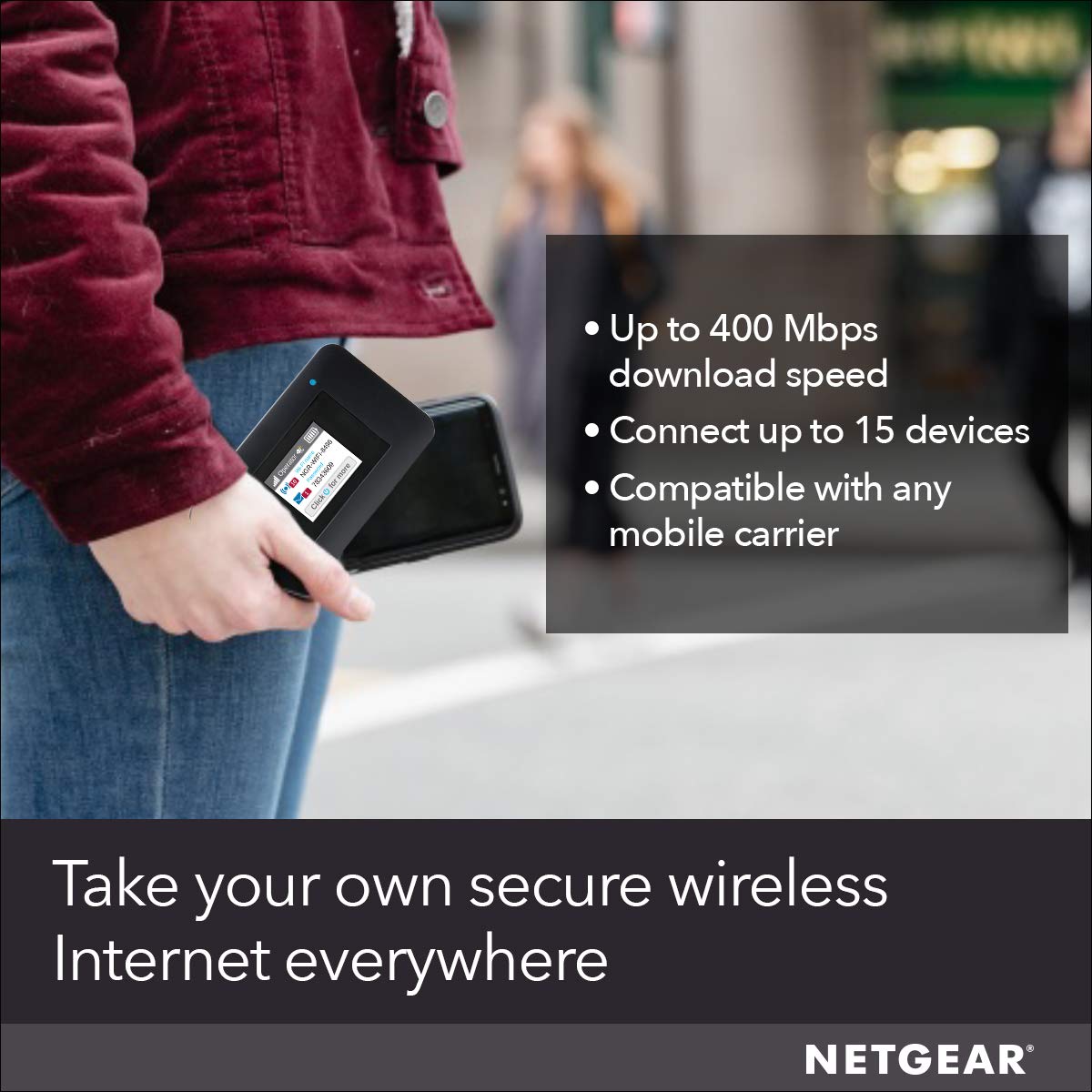 Punto de Acceso Wi-Fi Móvil NETGEAR 4G LTE Velocidad 400 Mbps gsm Desbloqueado