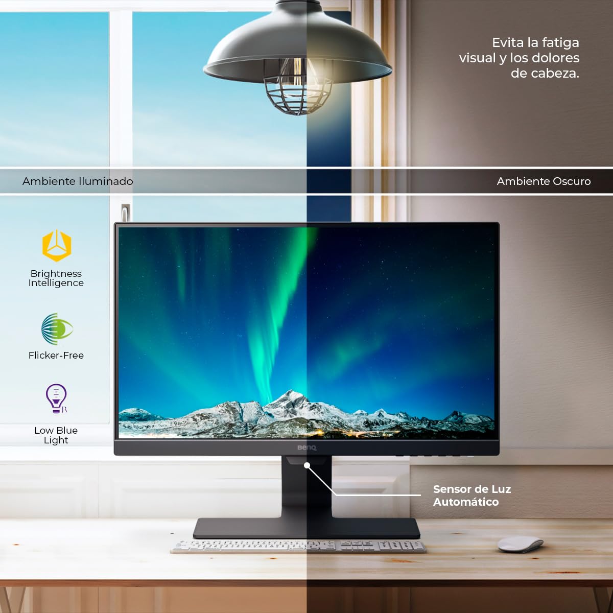 BenQ Monitor GW2490 23.8” 1080p FHD 100Hz IPS Eye-Care, HDMI, DP
