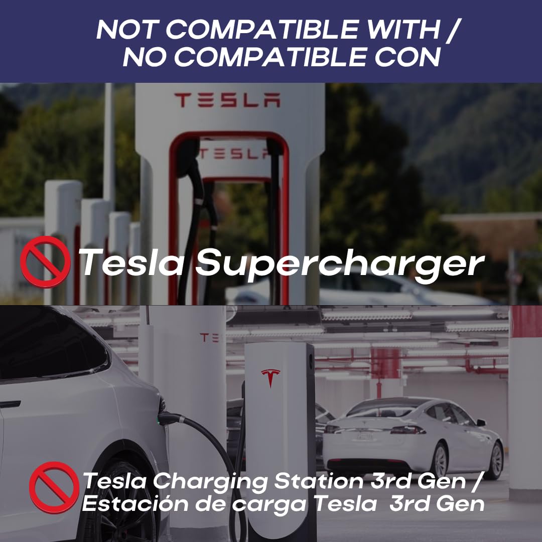 Adaptador NACS a J1772 Multzo Negro Compacto y Portátil para Vehículos Eléctricos