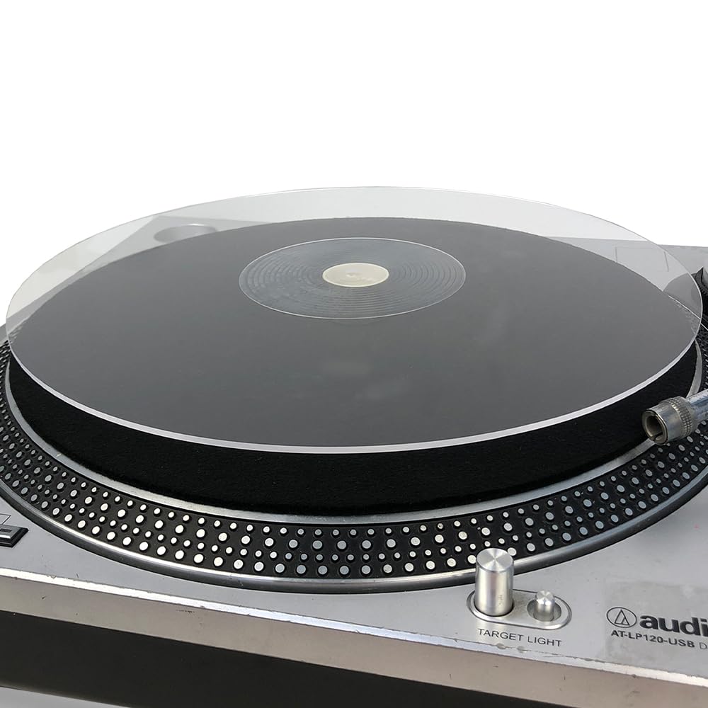 Mobile Pro Shop Turntable Acrylic Slipmat for Vinyl LP Record Players - 2.7mm Thick Provides Tighter Bass & Improves Sound Quality - 12" Platter Mat (Clear Transparent)