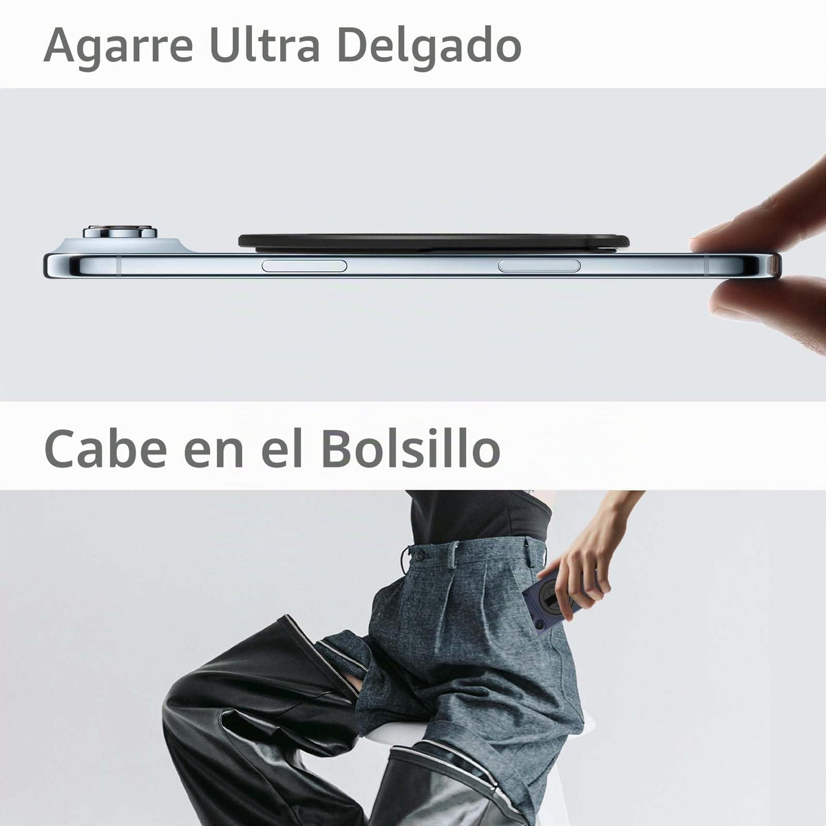 Soporte Magnético Gornergrat Grat 4 Plata con Lazo de Correa Giratorio Compatible con iPhone 17 Pro Max para Teléfono