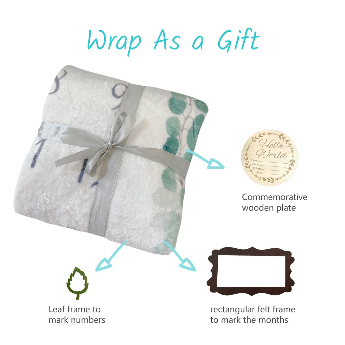 Vlokup - Manta mensual para bebé para niños y niñas, manta de franela suave para fotografía de fondo, montaña..