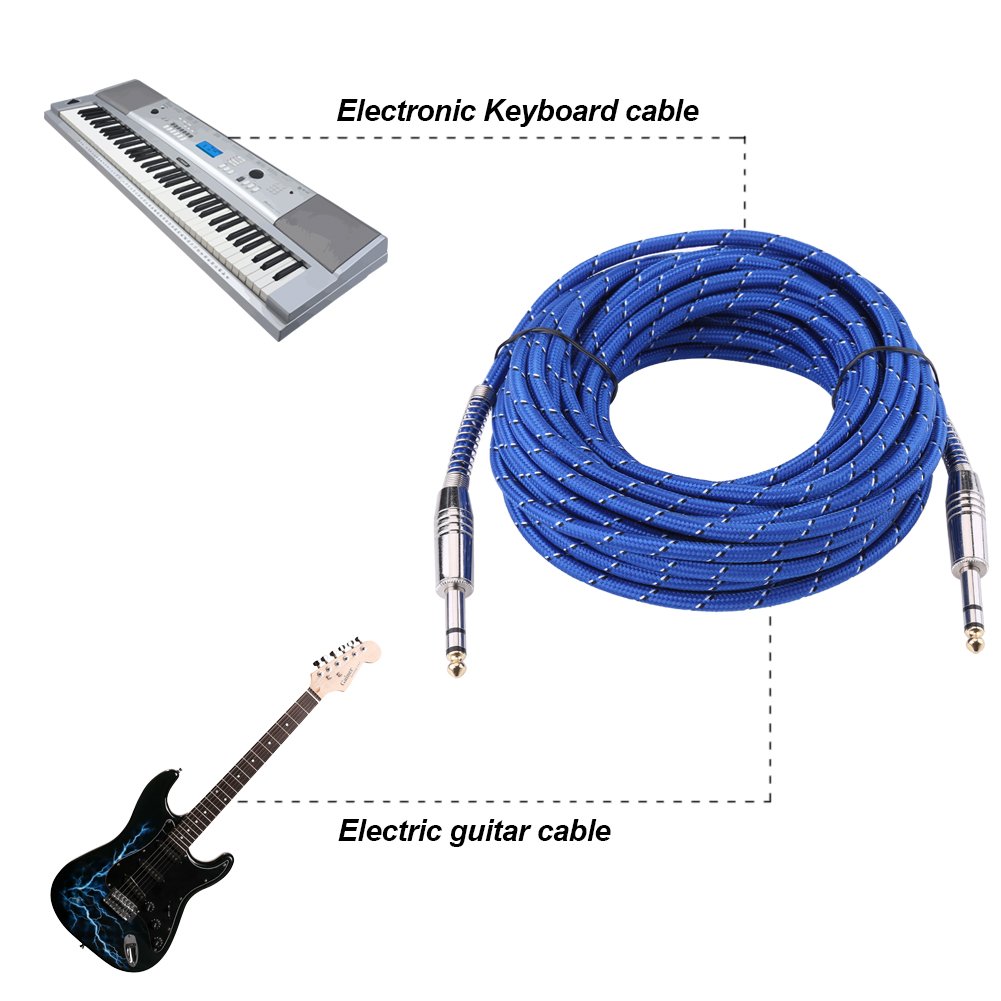 Cable de Audio Estéreo Zerone 6,35 mm Reducción de Ruido Alta Fidelidad 10 m