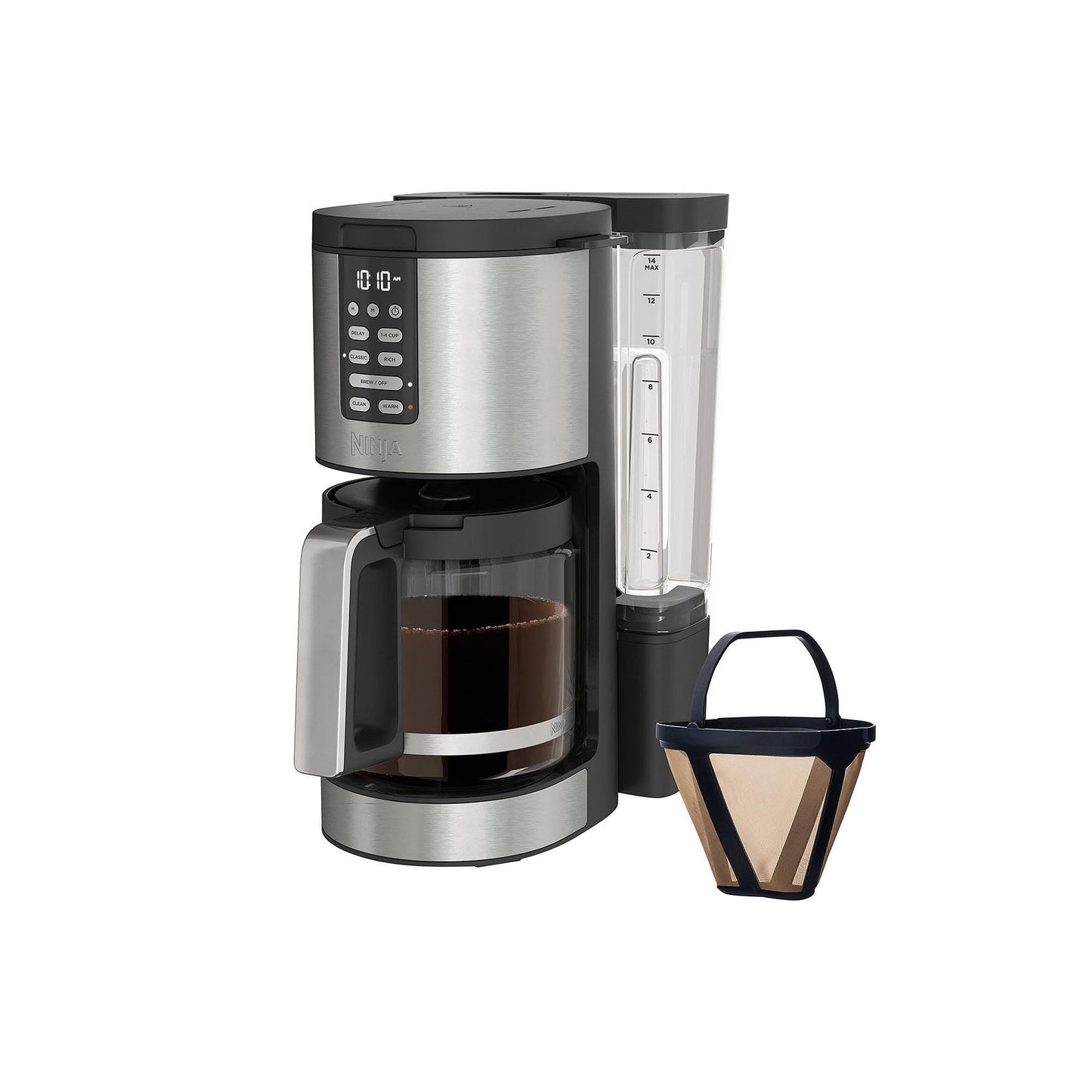 Cafetera Programable Ninja XL Pro Plata con Filtro Permanente y 4 Programas de Lotes Pequeños