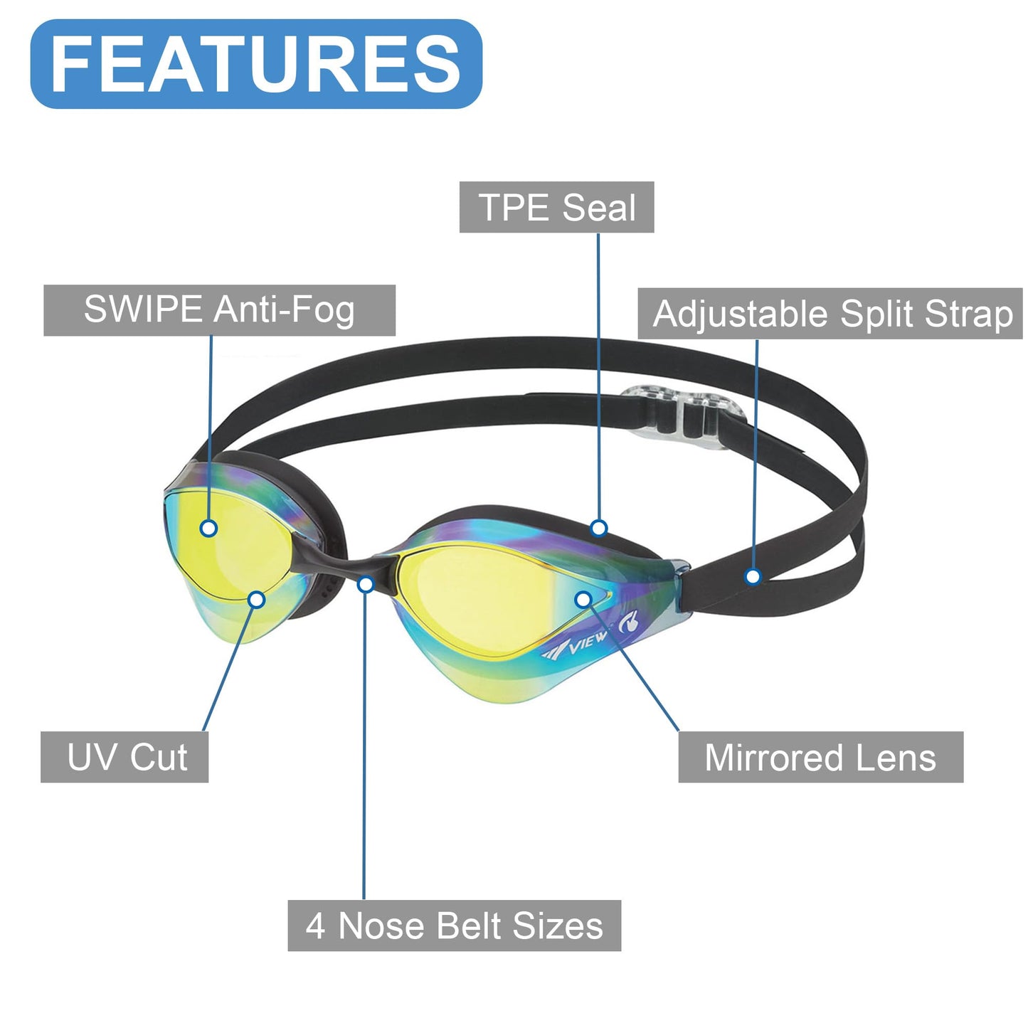 Anteojos de Natación VIEW Blade Orca SWIPE ahumado Racing