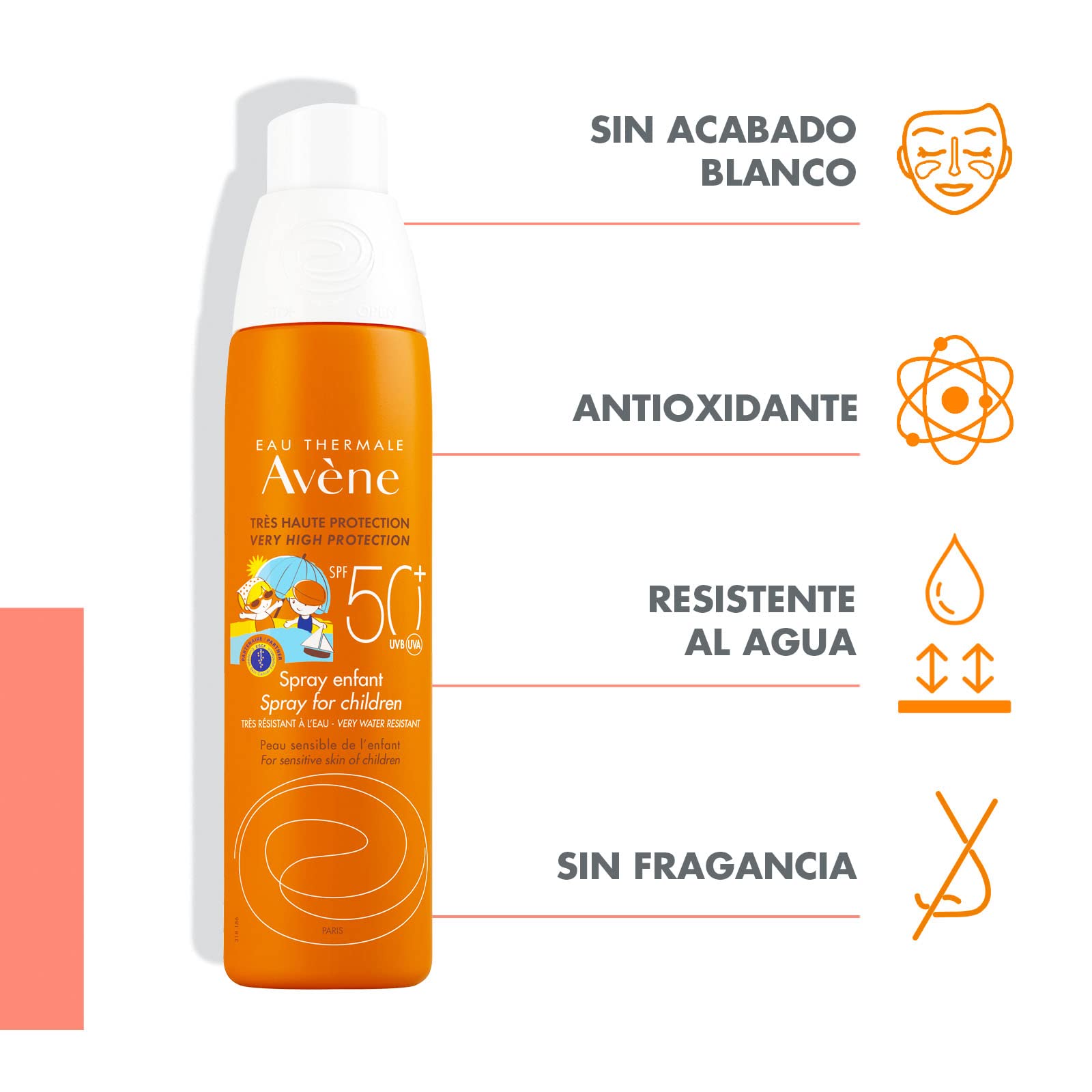 Avène Protector Solar FPS 50+ en Spray, Niños, 200ml
