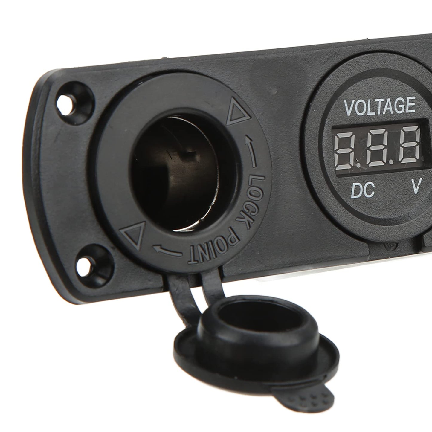 Panel de enchufe de cargador 3 en 1, 12 V, doble USB, toma de corriente, voltímetro digital LED y encendedor de cigarrillos, adaptador divisor hembra para camión, coche, barco, RV, piezas de automóviles