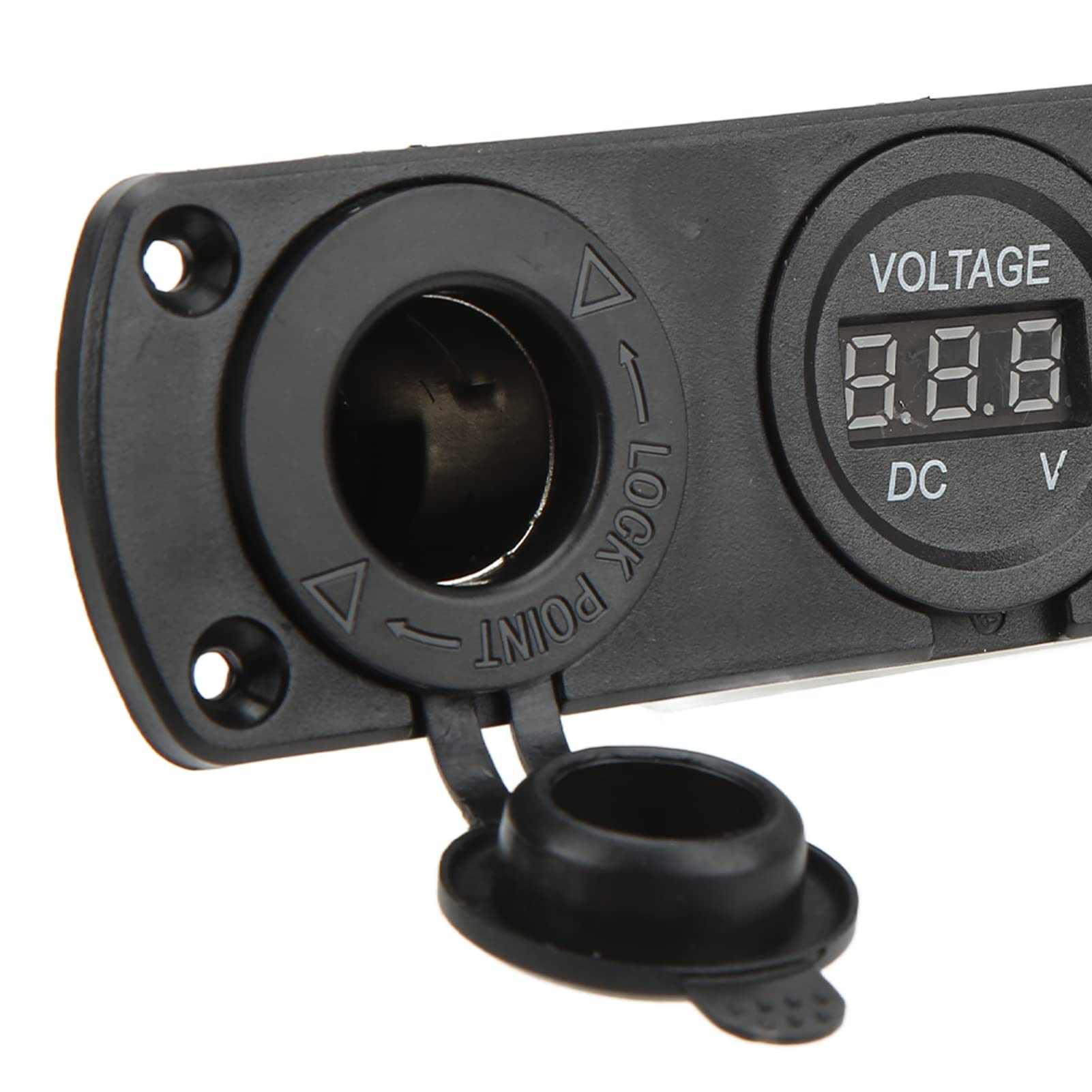 Panel de enchufe de cargador 3 en 1, 12 V, doble USB, toma de corriente, voltímetro digital LED y encendedor de cigarrillos, adaptador divisor hembra para camión, coche, barco, RV, piezas de automóviles