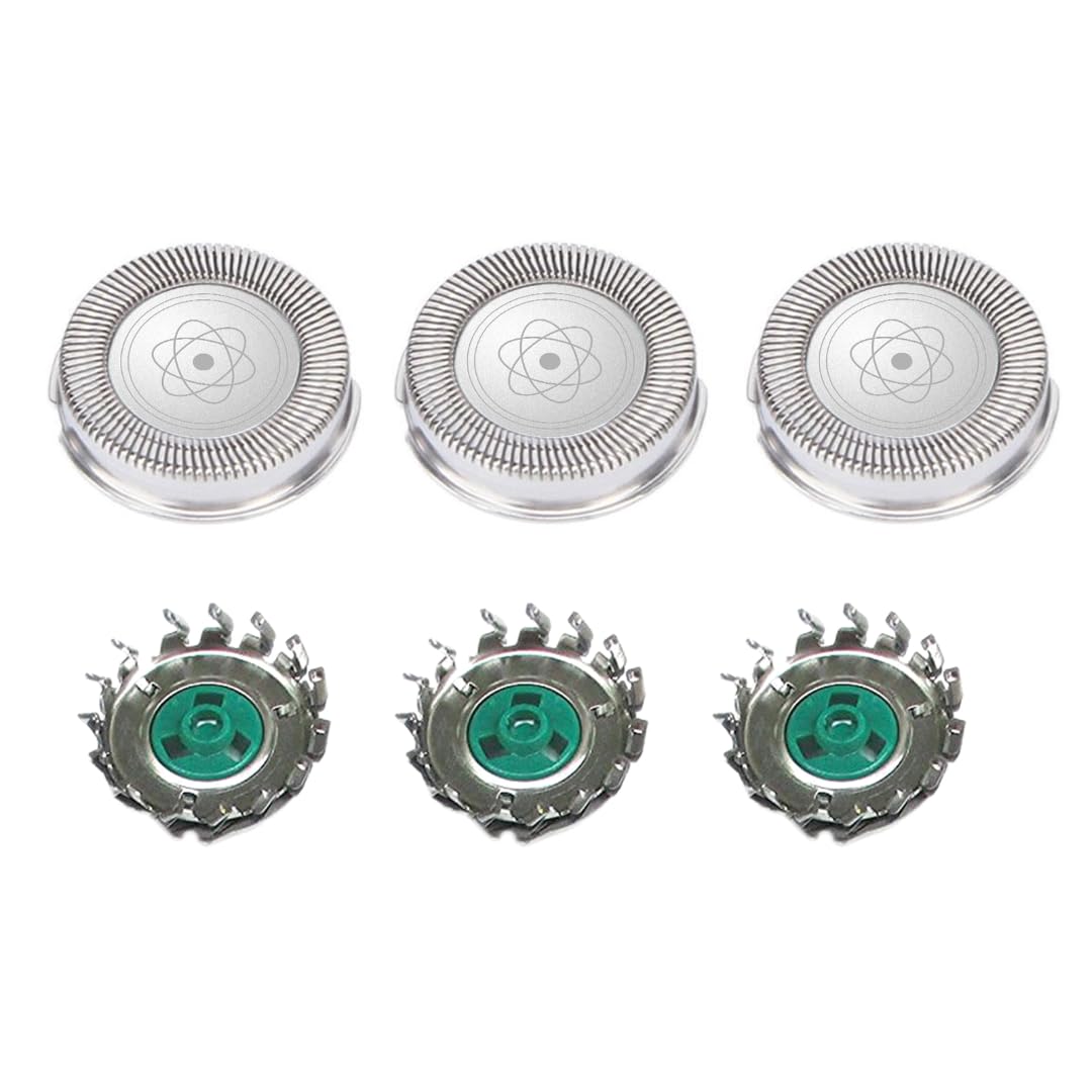 U-nique Replacement Shaver Heads with Brush Fit for Norelco Philips HQ64 HQ54 HQ5705 HQ6070 HQ6073 7310XL PT710 (Pack of 3)