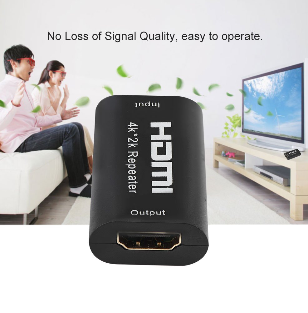 Richer-R 1080P 3D HDMI Signal Repeater Extender Booster Adapter Over Signal HDTV 40 Meters Lossless Transmission, para Espacio y Problemas de Seguridad, Control de centros de Datos,etc