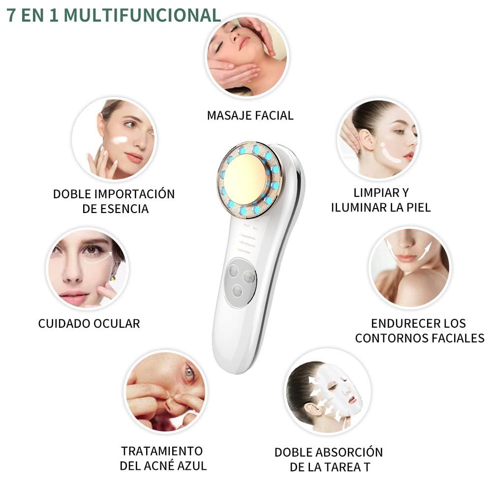 Masajeador Facial Anidanji Alta Frecuencia 7 en 1 Antiarrugas Lifting y Estiramiento de Piel