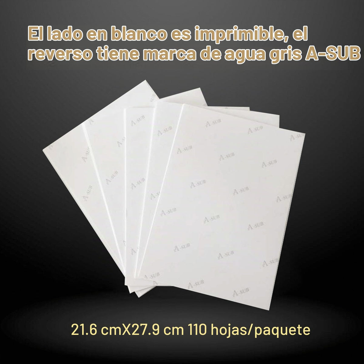 Papel de Sublimación A-SUB Blanco 125g para Impresora de Sublimación